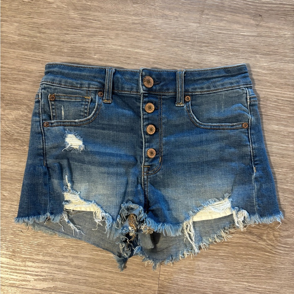 american eagle high rise shortie shorts